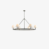 Black Metal Ring Chandelier with Cone Shades