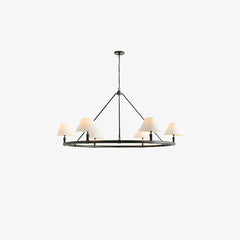 Black Metal Ring Chandelier with Cone Shades