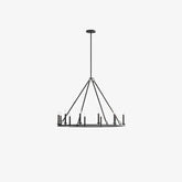 Black Round Farmhouse Candle Chandelier