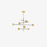 10-Globe Modern Brass Chandelier