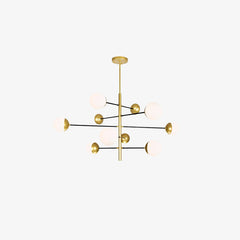 10-Globe Modern Brass Chandelier
