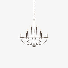 Modern Industrial 12-Light Cage Chandelier