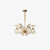 Golden floral glass chandelier