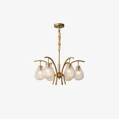 Golden floral glass chandelier