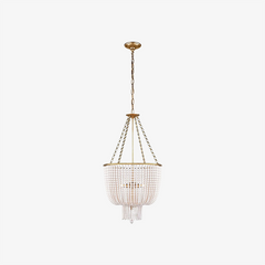 White Beaded Jacqueline Chandelier