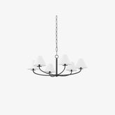 Modern Black Fabric Stacey Chandelier