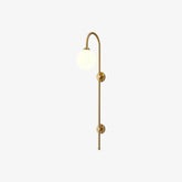 Brass Globe Arm Wall Sconce
