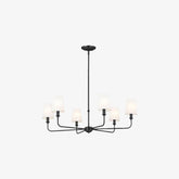 Fabric lampshade multi-head chandelier