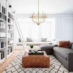 Modern Industrial 12-Light Cage Chandelier