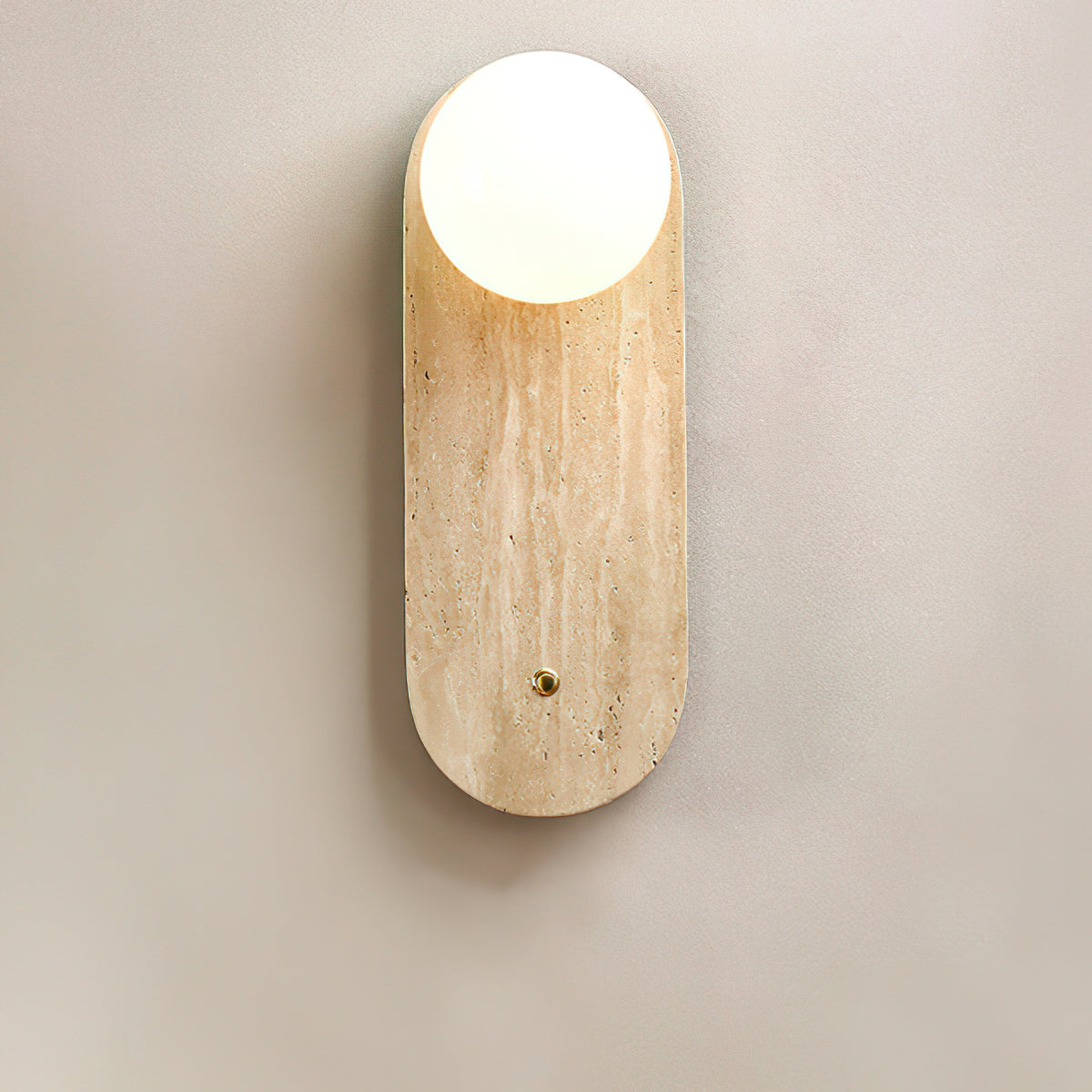 Yellow Oval Travertine Wall Sconce - view 10 | Liootrlamp