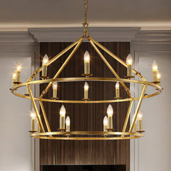Brass Tiered Chandelier