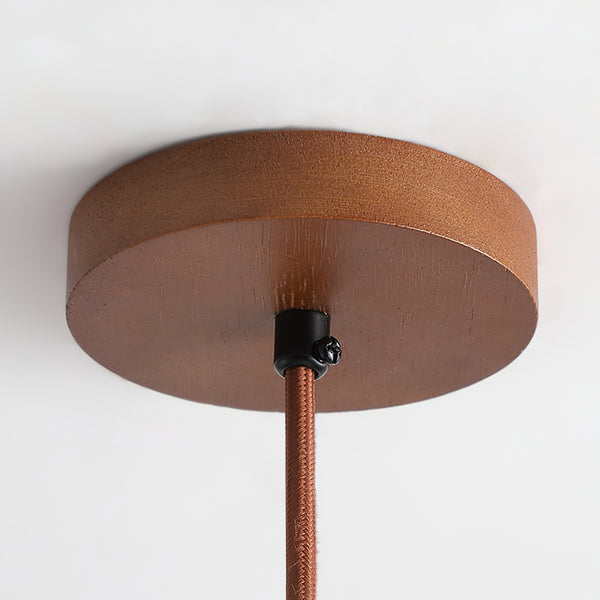 Japanese Style Double Bowl Travertine Pendant Light - view 8 | Liootrlamp