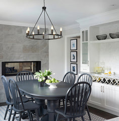 Rustic Industrial Black Candle Chandelier