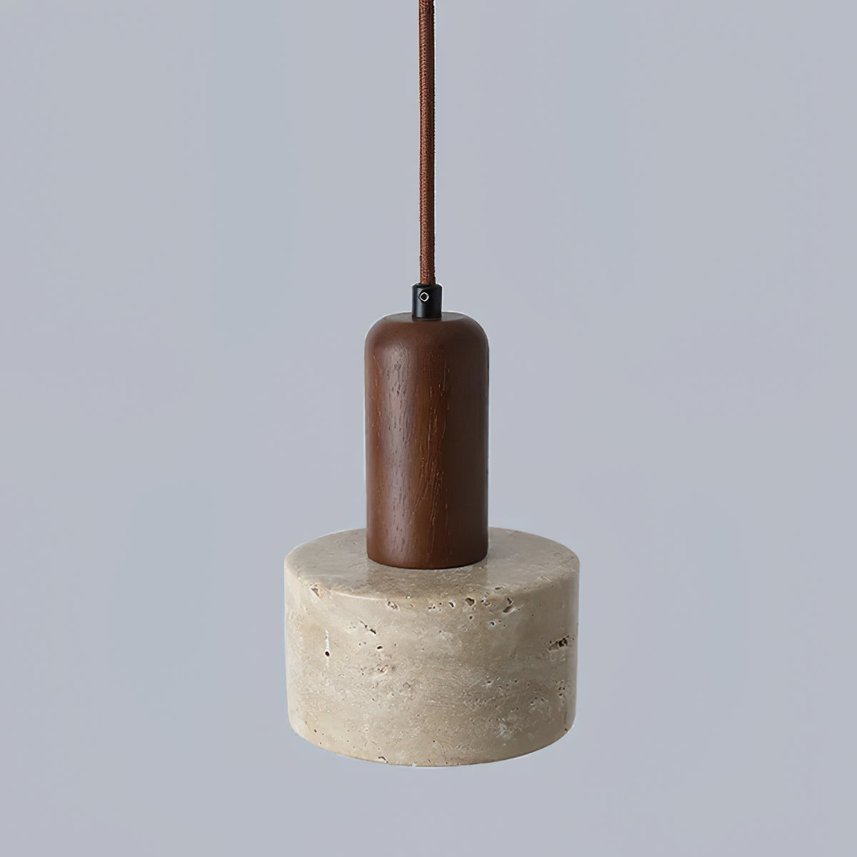 Natural Travertine Cylinder Pendant Light - view 16 | Liootrlamp