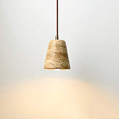 Yellow Travertine Cone Chandelier