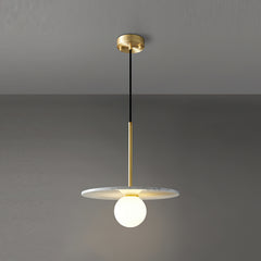 Copper marble round chandelier