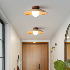 Vintage Wood Dome Ceiling Light