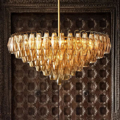 Amber Murano Glass Round Chandelier