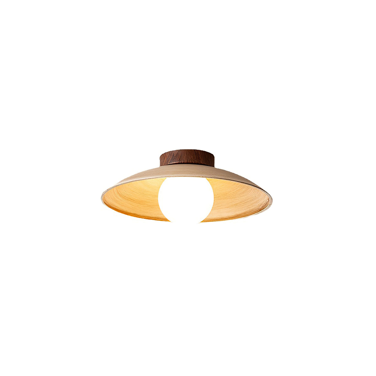 Vintage Wood Dome Ceiling Light | Liootrlamp