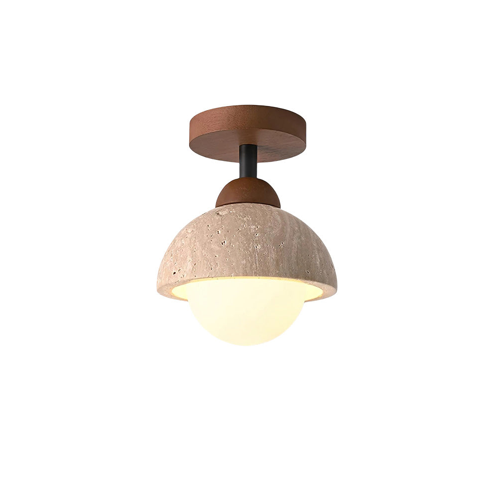 Travertine Flush Mount Ceiling Light | Liootrlamp