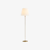 Minimalist Brass Floor Lamp with Fabric Shade