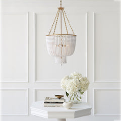 White Beaded Jacqueline Chandelier