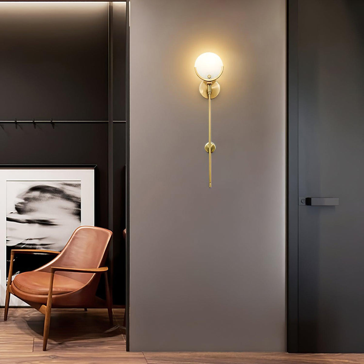 Universal Ava Brass Wall Light - view 8 | Liootrlamp