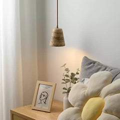 Yellow Travertine Cone Chandelier