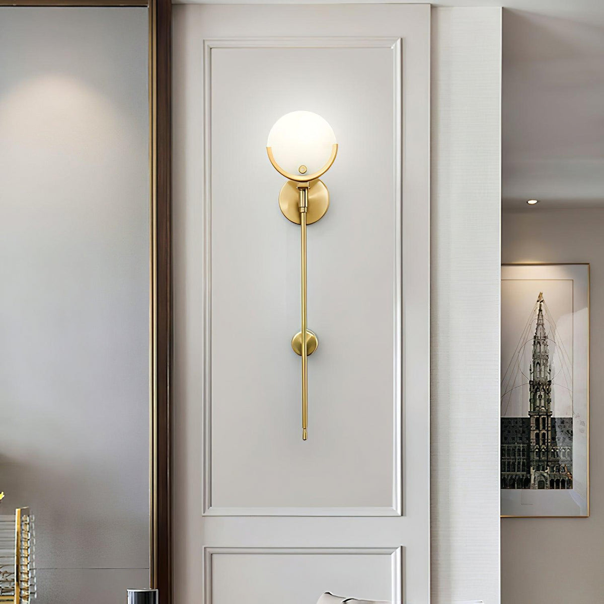 Universal Ava Brass Wall Light - view 10 | Liootrlamp