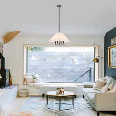 Modern Farmhouse Conical Fabric Chandelier