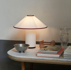 Red Trim Cone Shade Table Lamp