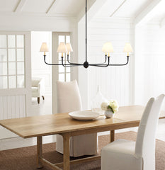 6-Arm Black Metal Chandelier