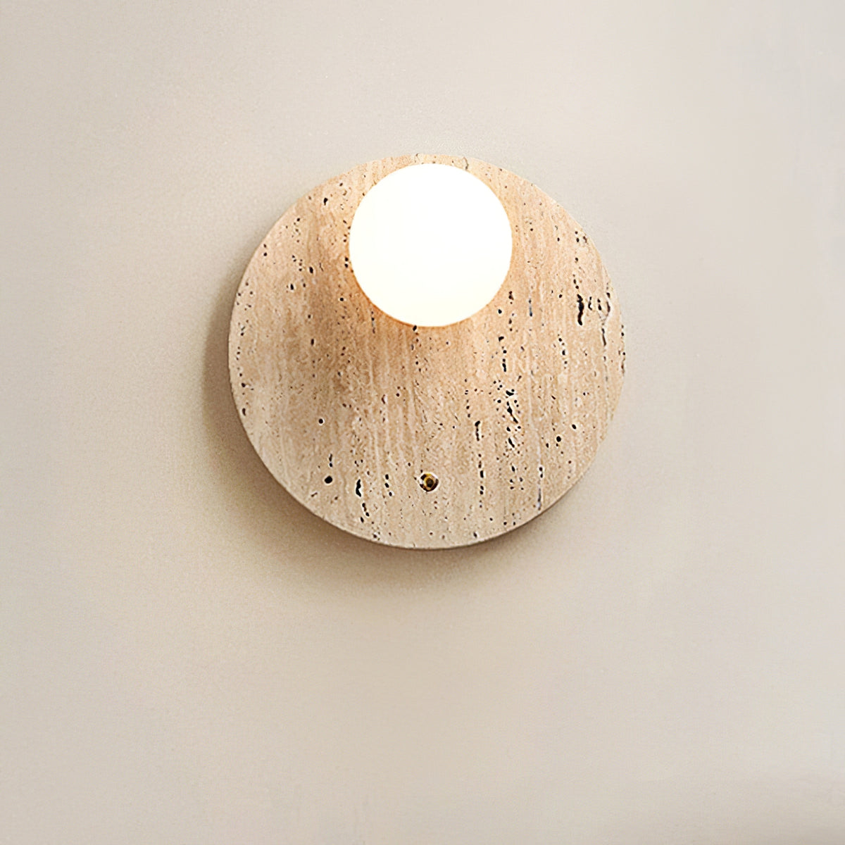 Japanese Oval Travertine Wall Light - view 8 | Liootrlamp