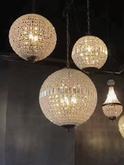 Vintage style crystal ball Pendant Light