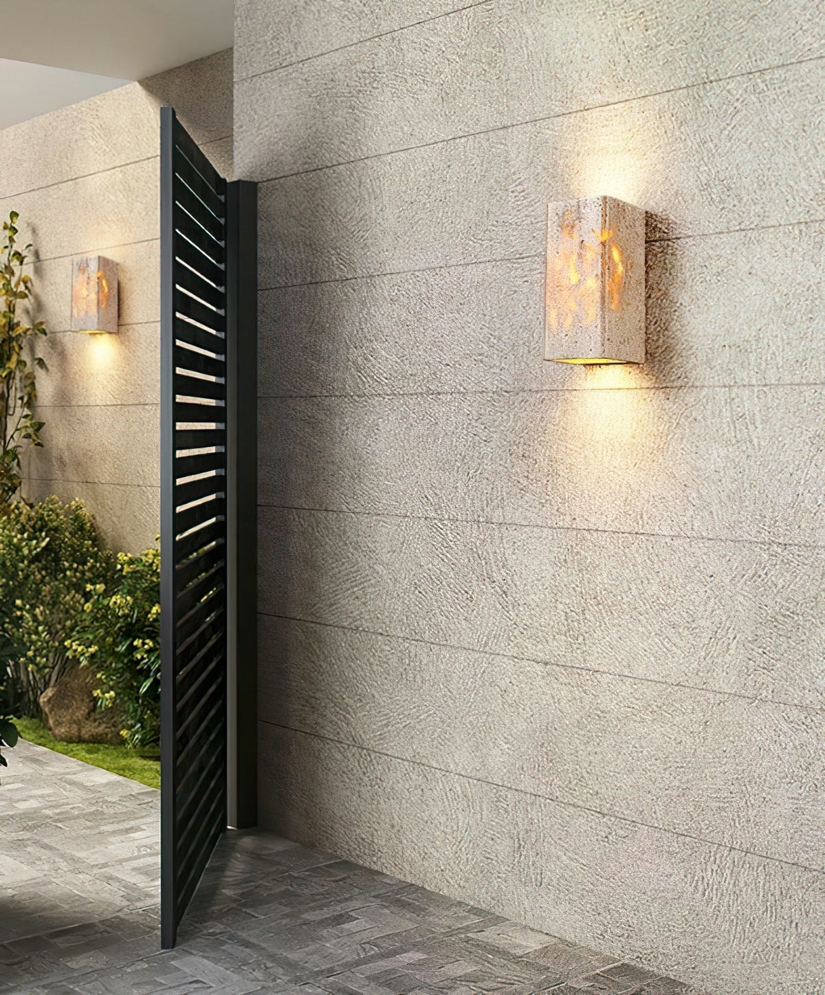 Rectangular Stone LED Wall Lamp - view 5 | Liootrlamp