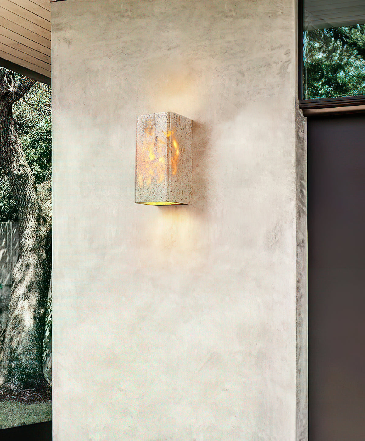 Rectangular Stone LED Wall Lamp - view 4 | Liootrlamp