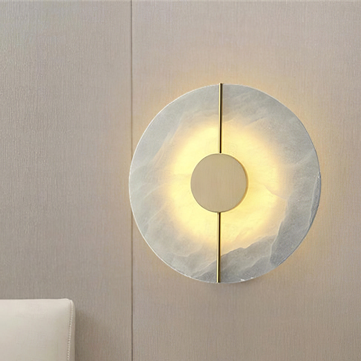 Zen Harmony Round Marble Wall Light - view 6 | Liootrlamp