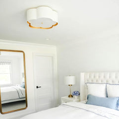 Scalloped Gold Trim Ceiling Light