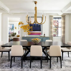 Rousseau 8-Light Brass Candle Chandelier