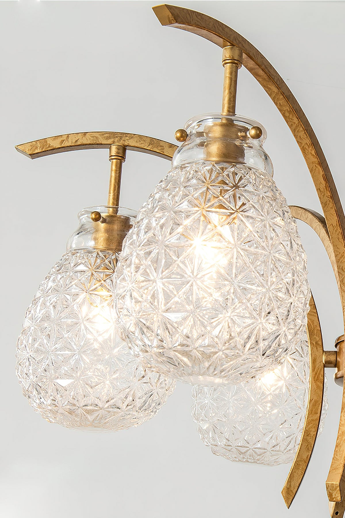 Golden floral glass chandelier - view 10 | Liootrlamp