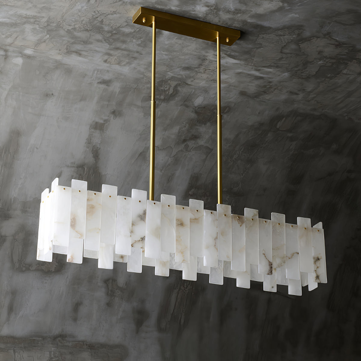 Rectangular Alabaster Chandelier - view 13 | Liootrlamp