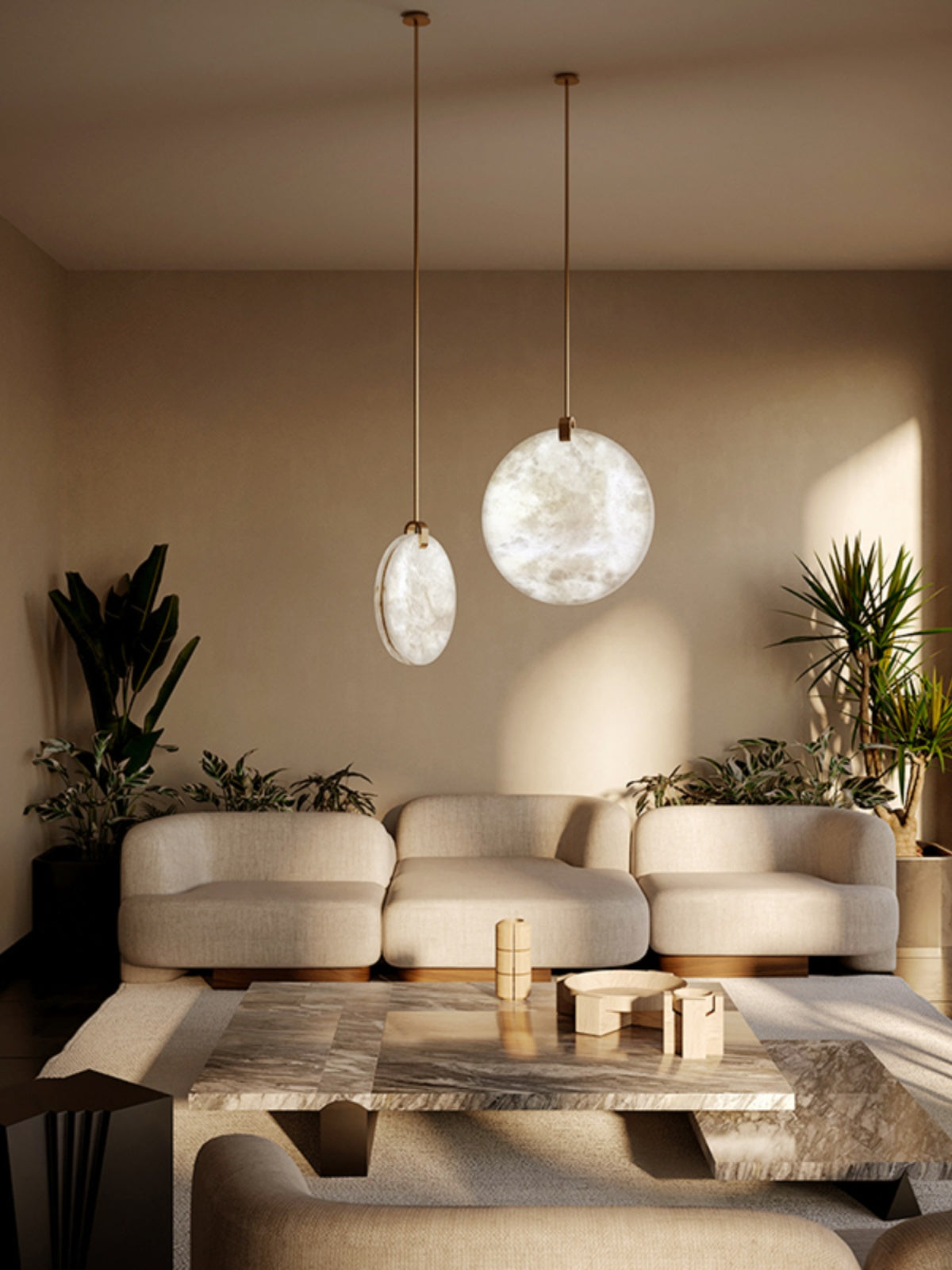 Tiered Alabaster Staircase Chandelier