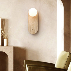Yellow Oval Travertine Wall Sconce