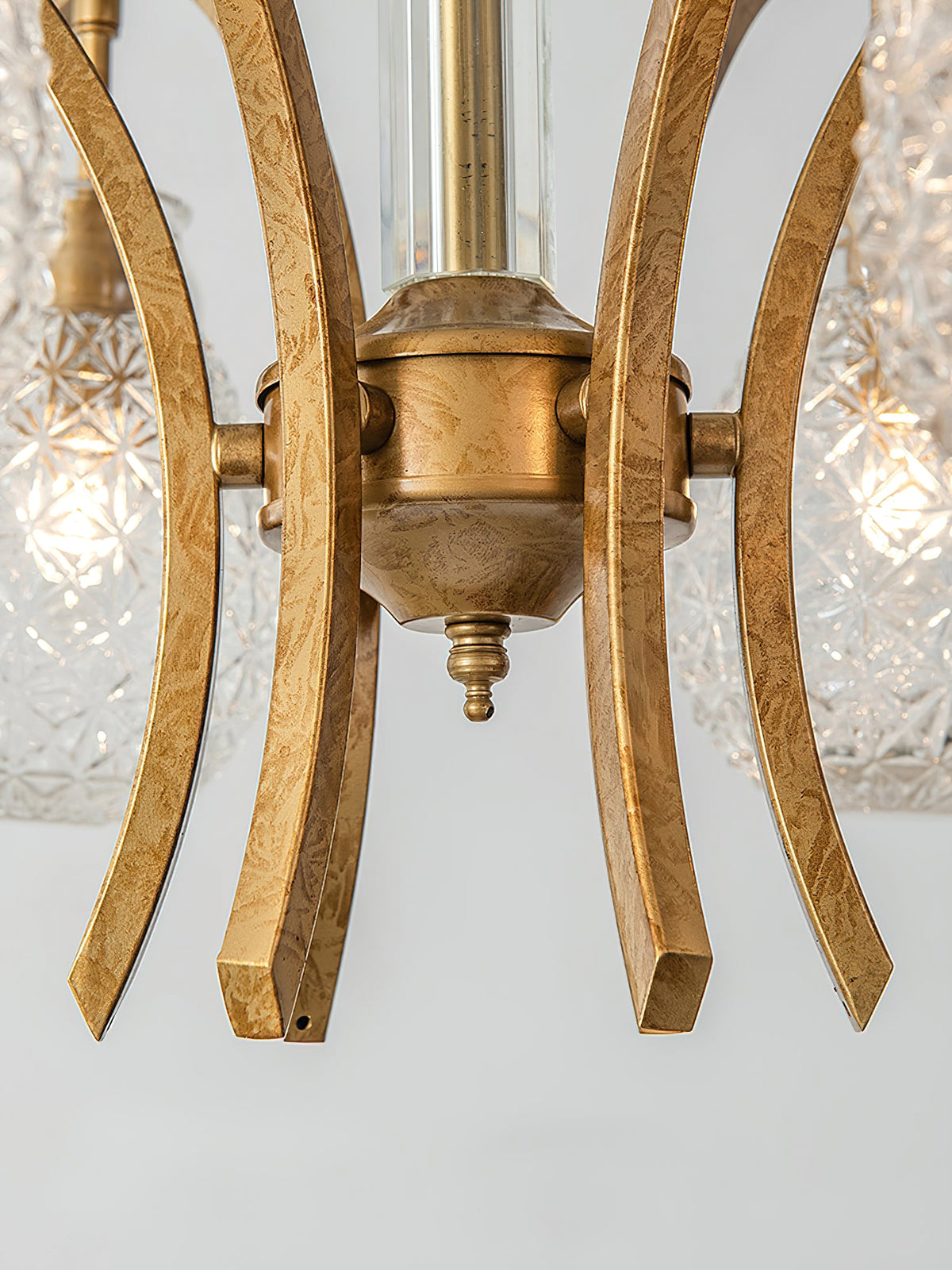 Golden floral glass chandelier - view 12 | Liootrlamp