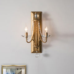 French Country Wood Backplate Wall Lamp