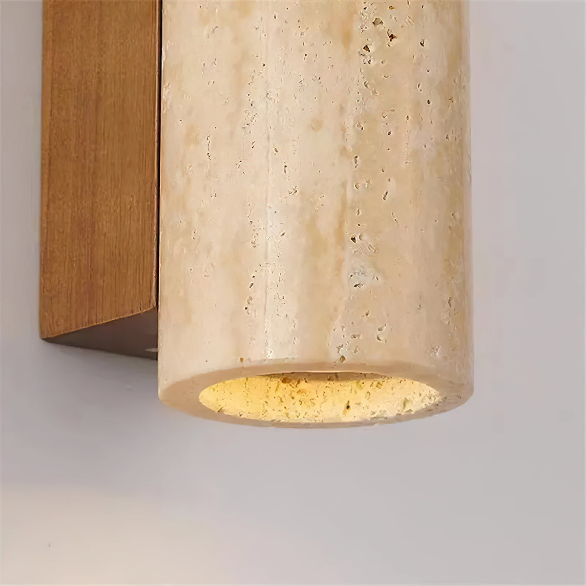 Travertine Cylinder Wall Lamp - view 9 | Liootrlamp