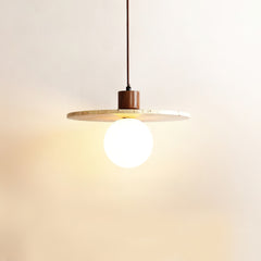 Zen Travertine Disc Pendant Light