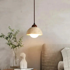 Wabi-Sabi Textured Stone Pendant Light