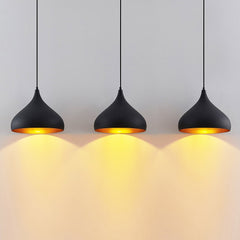 Modern Black and Gold Teardrop Pendant Lamp