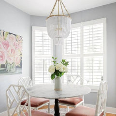 White Beaded Jacqueline Chandelier